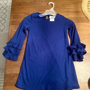 Rare Editions Royal Blue Ruffle Sleeve Dress